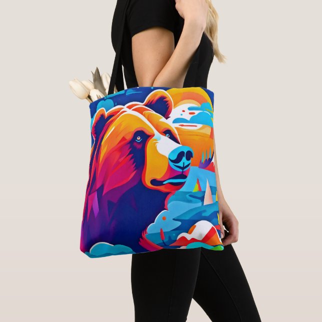 Bolsa Tote Urso Vibrante, Cena ao Luar (Close Up)
