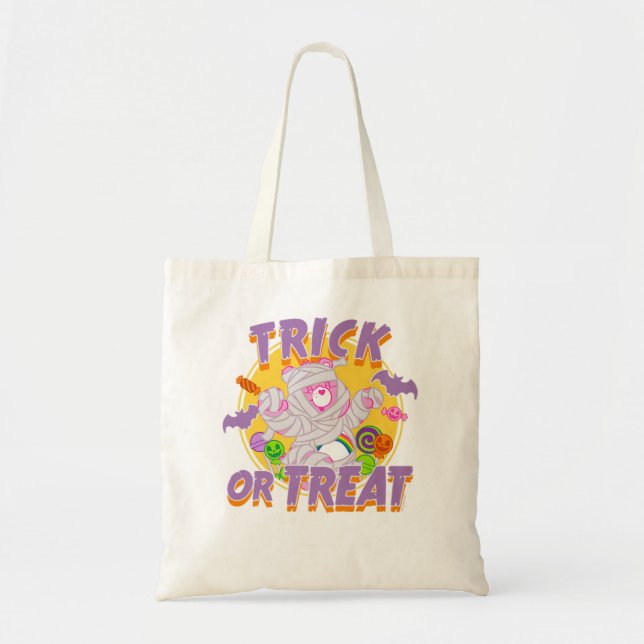 Bolsa Tote Ursos Cuidados Halloween Trick Ou Treine Mãe (Frente)