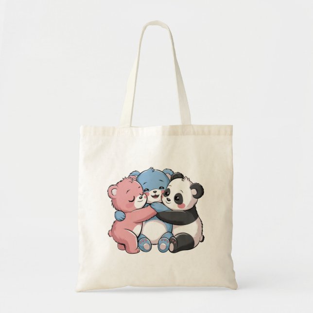 Bolsa Tote Ursos de Teddy Bonitos com Panda (Frente)