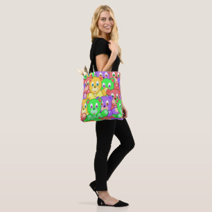 Bolsa Tote Ursos de Teddy Coloridos com Saco