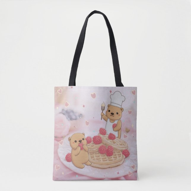 Bolsa Tote Ursos de Teddy e Waffles (Frente)