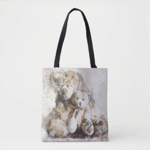 Bolsa Tote Ursos de Teddy Marrom Doce Personalizados