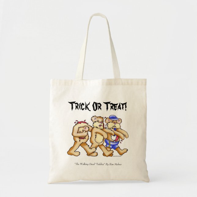 Bolsa Tote Ursos do zombi, doçura ou travessura! , (Frente)