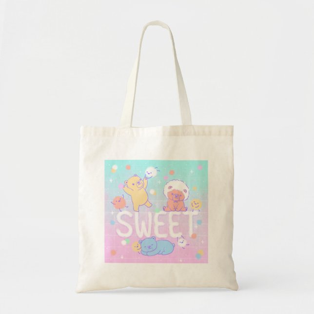 Bolsa Tote Ursos Doces com Monstros Fluffy (Frente)
