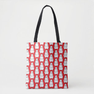 Bolsa Tote Ursos Polares Grizzly de Desenho Animado Engraçado