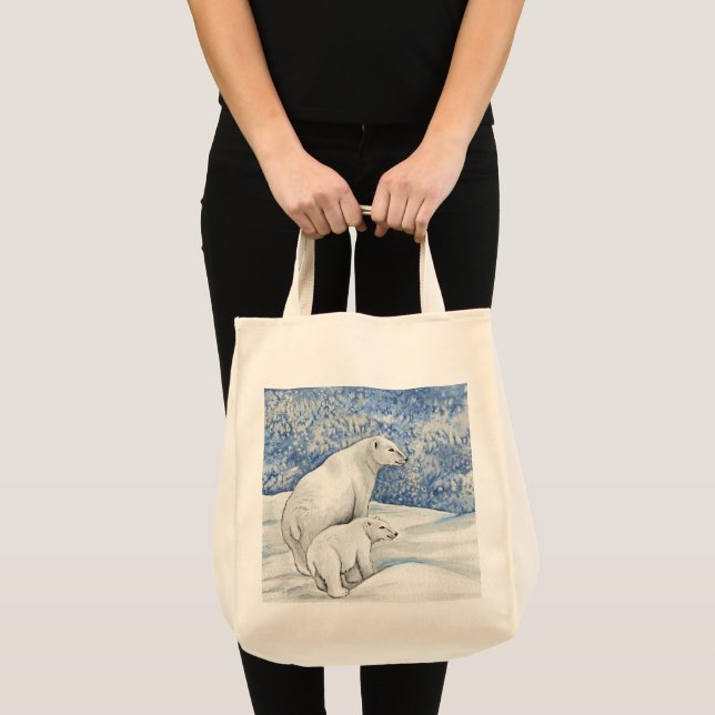 Bolsa Tote Ursos Polares Neve (Frente (produto))