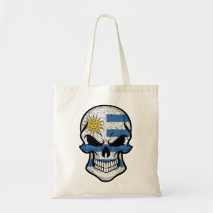Bolsa Tote Uruguai Smiling Skull Flag