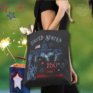 Bolsa Tote US 250 Anos de Liberdade Estátua da Liberdade & Ág