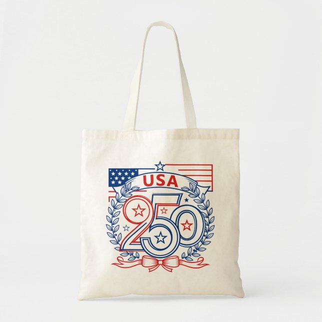 Bolsa Tote USA 250 Patriotic Anniversary Emblem Design (Frente)