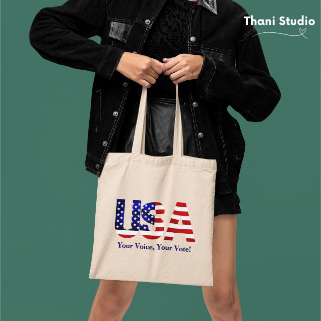Bolsa Tote USA Sua Voz Sua Política De Voto (.)