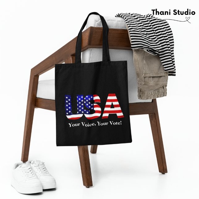 Bolsa Tote USA Sua Voz Sua Política De Voto (Criador carregado)