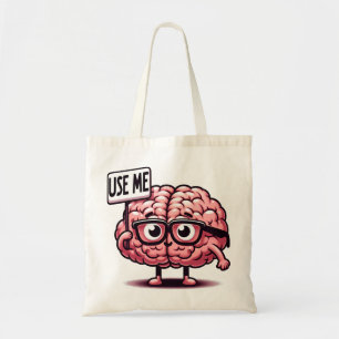Bolsa Tote Use-me um adesivo cerebral engraçado