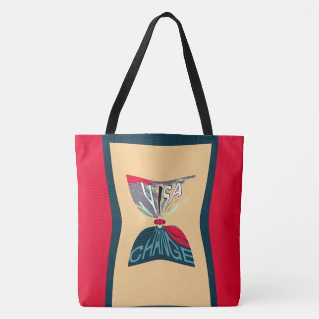 Bolsa Tote Use Mudança Belo Texto Citação Design Incrível (Frente)