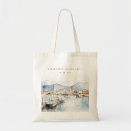 Bolsa Tote Ushuaia, Argentina Watercolor Landscape Wedding