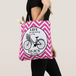 Bolsa Tote Usufrua da citação de passeio de bicicleta cor-d