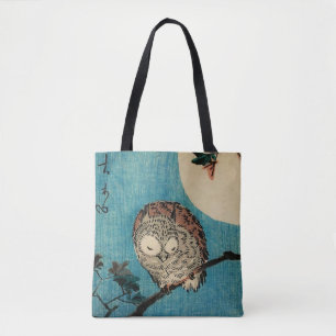 Bolsa Tote Utagawa Hiroshige - Coruja Chifre na Fileira Maple