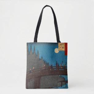 Bolsa Tote Utagawa Hiroshige - Ponte de Kyoto pela Lua