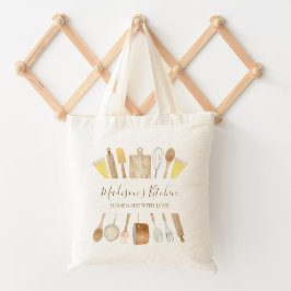 Bolsa Tote Utensílios de Cozinha Personalizados com Aquarela