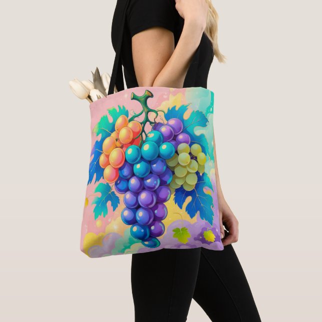 Bolsa Tote Uvas coloridas (Close Up)