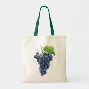 Bolsa Tote Uvas Roxas Aquarela – Arte Botânica de Vinhedo