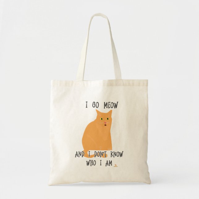 Bolsa Tote Vá Medir Cartoon Gato Engraçado Arte Engraçada (Frente)