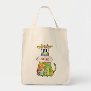 Bolsa Tote Vaca branca e colorida