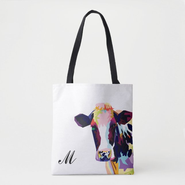 Bolsa Tote Vaca Colorida De Pop (Frente)