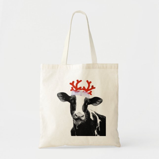Bolsa Tote Vaca com Antlers da rena (Frente)