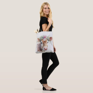 Bolsa Tote Vaca Com Flores