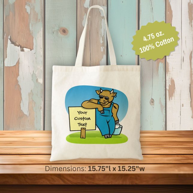 Bolsa Tote Vaca com placa (Criador carregado)