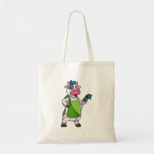Bolsa Tote Vaca como Pintor com Pintura e Apron