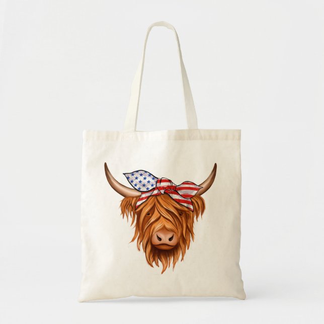 Bolsa Tote Vaca das Terras Altas (Frente)