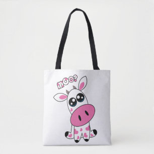 Bolsa Tote Vaca de morango branca
