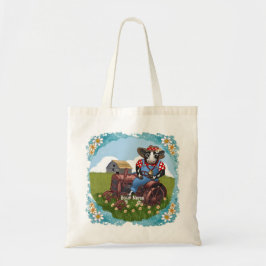 Bolsa Tote Vaca Dirigindo Trator