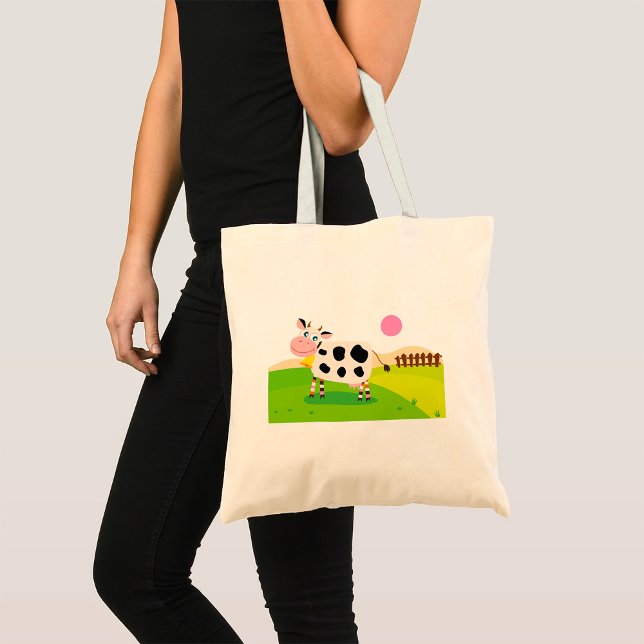Bolsa Tote Vaca Em Um Saco De Toque De Campo (Criador carregado)