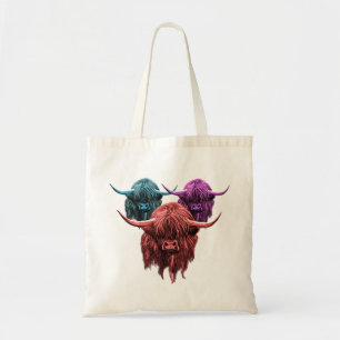 Bolsa Tote Vaca escocesa das montanhas
