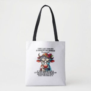 Bolsa Tote Vaca, eu não me tornei uma vovó.