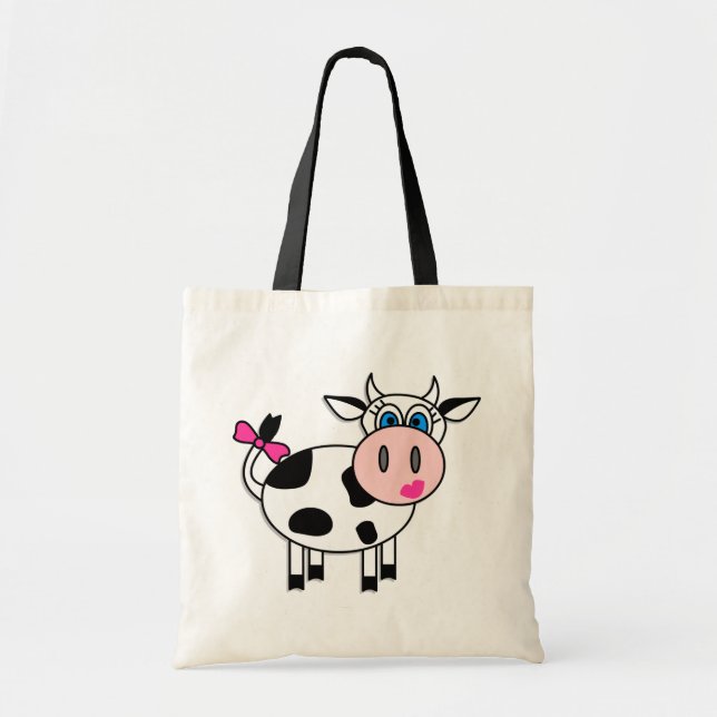 Bolsa Tote Vaca feliz da menina (Frente)