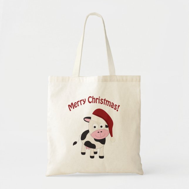 Bolsa Tote Vaca Feliz de Natal (Frente)