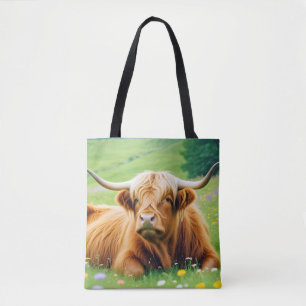 Bolsa Tote Vaca Highland Natureza Animal Natureza Selvagem Af
