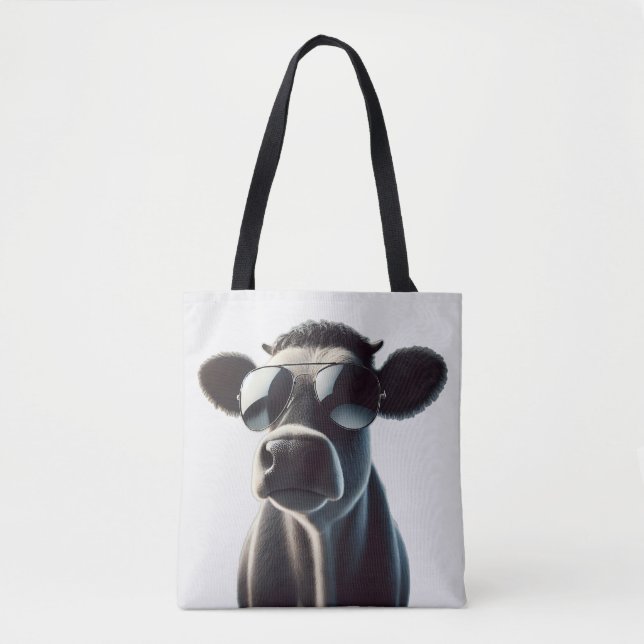 Bolsa Tote Vaca Trendy em óculos de sol (Frente)