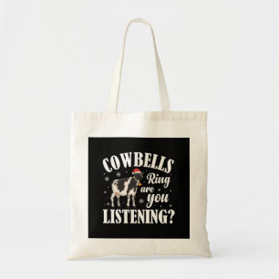 Bolsa Tote Vacas Engraçadas de Natal Andam Vacas Ao Longo Do