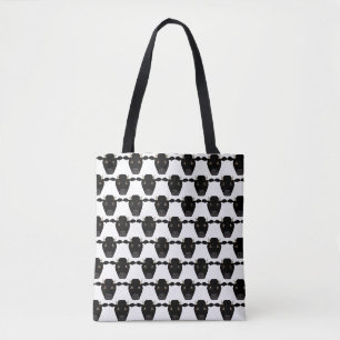 Bolsa Tote Vacas Negras com Cornos no Saco dos Toques