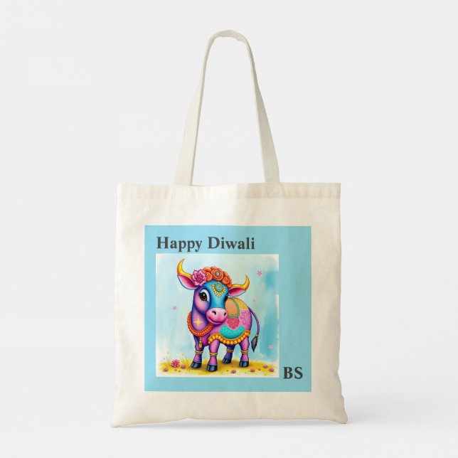 Bolsa Tote Vacas Sagradas de Diwali: Designs Disfarçados (Verso)