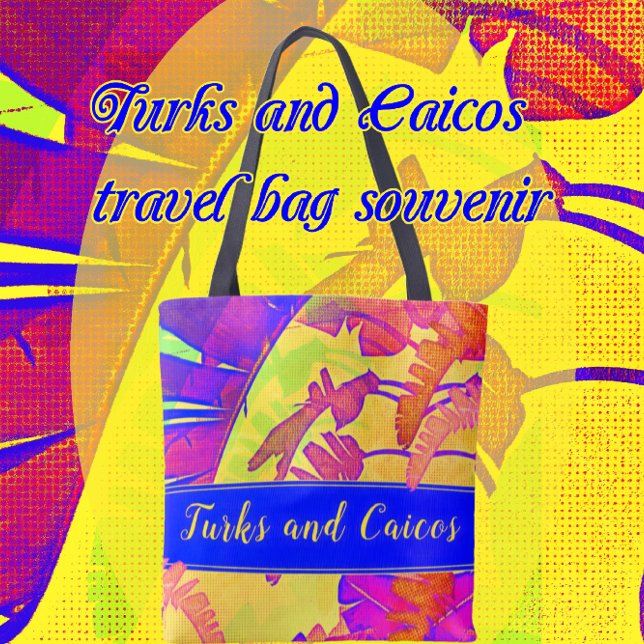 Bolsa Tote Vacinas Tropicais de Praia das Ilhas Turcas e Caic (Bright colorful Turks and Caicos travel souvenir.)