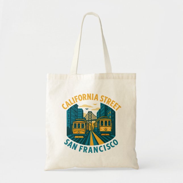 Bolsa Tote Vagões de rua Calfornia San Francisco (Frente)