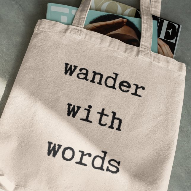 Bolsa Tote Vague com Palavras Livros que Inspiram Viajante Am (Shop now and embrace the joy of wandering with words! )