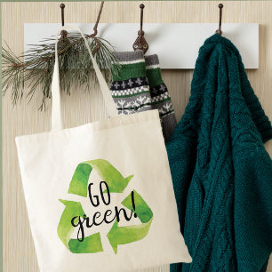 Bolsa Tote Vai a sacola verde do reciclar