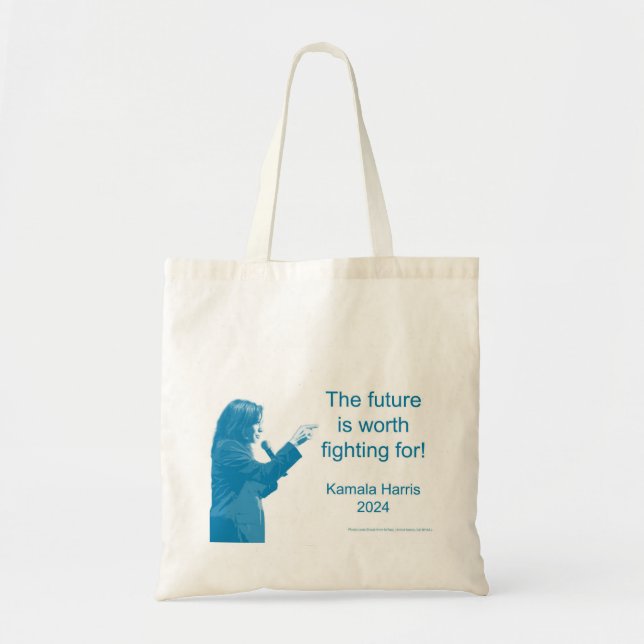 Bolsa Tote Vale a pena lutar pelo futuro. Vote Kamala (Frente)