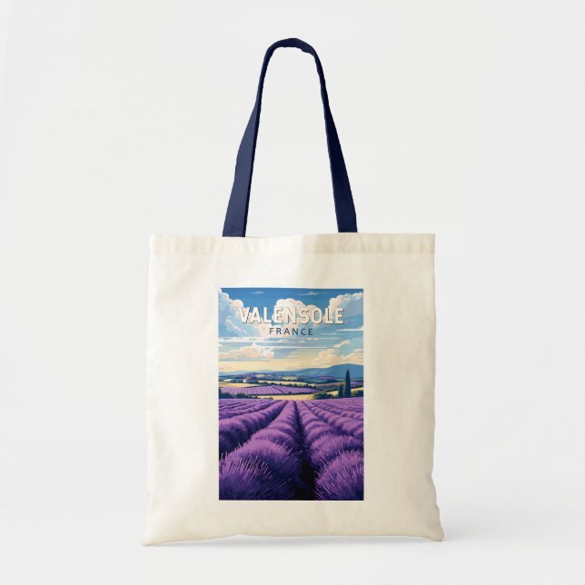 Bolsa Tote Valensole France Viagem Art Vintage (Frente)